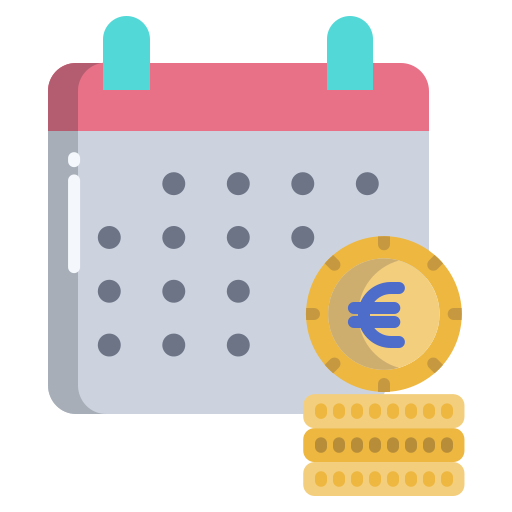 een kalender met geld voor de salarisadministratie